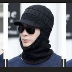 つば付き　ニット帽 目出し帽　首も防風　防寒の画像