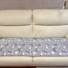 ニトリ　ロングチェアシート(Nウォームシマエナガ グレーSq1)※販売終了品の画像