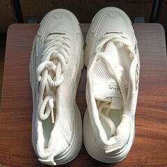 新品 26cm メンズ 靴 スニーカー ホワイト 厚底 シューズ 普段着 識別番号:【N643-S】の画像