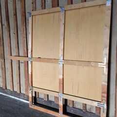 木製 金具止め 立て看板？ 立壁？ パーテーション？ 手作り 無料 ジャンク扱いの画像