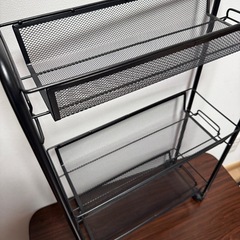 キャスター付きのスリム収納ワゴン（3段）の画像