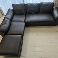 タンスのゲン！ブラウンレザーソファーの画像