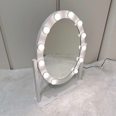 Francfranc フッツェハリウッドミラーラウンドLホワイト【女優ミラー】の画像