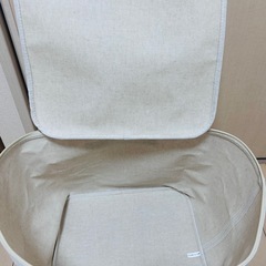 無印良品　ポリエステル麻　ソフトボックス　フタ式　Ｌ　約幅３５×奥行３５×高さ３２ｃｍの画像