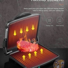 yabano電気グリル Yabano GT43パニーニプレスホットサンドBBQの画像