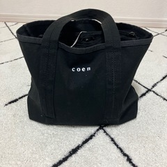 【募集中】【近日中処分予定】coen ミニキャンバスバッグ　ブラックの画像