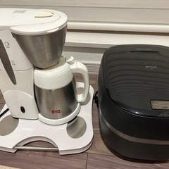 炊飯器、コーヒーメーカー、体重計の画像