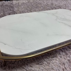 francfranc レガートコーヒーテーブル ゴールド×マーブルLの画像