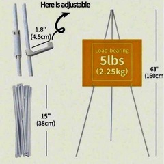 アイアンイーゼル ホワイト 高さ160cm 折りたたみ コンパクト収納 結婚式の画像