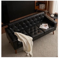 ソファー　2.5から３人掛け　ブラック　美品の画像