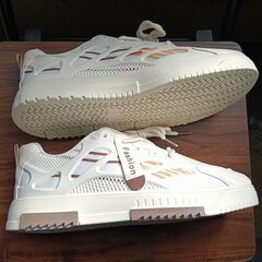 新品 26.5cm メンズ 靴 スニーカー ホワイト 厚底 シューズ 普段着 識別番号:【N652-S】の画像