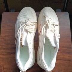 新品 26.5cm メンズ 靴 スニーカー ホワイト 厚底 シューズ 普段着 識別番号:【N652-S】の画像