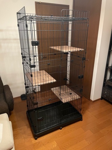 猫ケージ 人気 ルーフキャットケージ ワイド 4段 RFC-904 アイリス