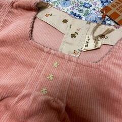 コーデュロイワンピース　ピンク　　100㎝　未使用の画像