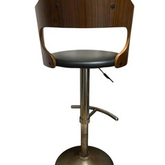 ハイチェア バーチェア ブラック レバー昇降 木製の画像