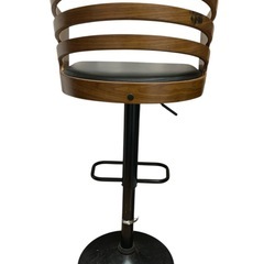 ハイチェア バーチェア ブラック レバー昇降 木製の画像