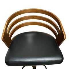 ハイチェア バーチェア ブラック レバー昇降 木製の画像