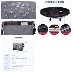 TUGUAN ショルダーバッグ クロスボディバッグ メッセンジャー ブラックの画像