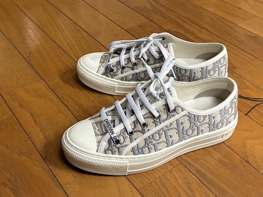 ディオール　Dior Walk'N'Dior オブリーク キャンバススニーカー グレー　サイズ37 gray stone