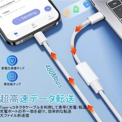 新品未使用　Type C　ライトニング　変換　アダプタの画像