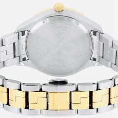 新品ヴェルサーチェ 腕時計 HELLENYIUM ヘレニウム GMT シルバー／イエローゴールド 文字盤 ステンレススチール サファイヤガラス クォーツ Quartz 35MM スイス Watch V12030015 ゴールド　並行輸入品
の画像