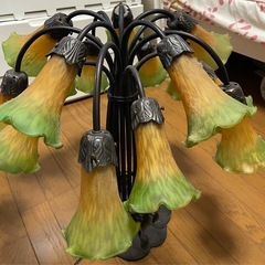 ヴィンテージ　マツヤマ工芸　ティファニー調　リリーランプ　アール・ヌーヴォー様式の画像