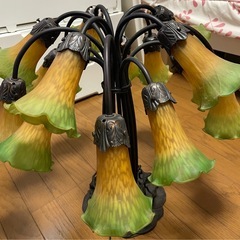 ヴィンテージ　マツヤマ工芸　ティファニー調　リリーランプ　アール・ヌーヴォー様式の画像