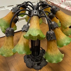 ヴィンテージ　マツヤマ工芸　ティファニー調　リリーランプ　アール・ヌーヴォー様式の画像