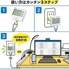 サンワサプライ ワットモニター　TAP-TST8Nの画像