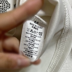 ロゴ入り ホワイト ショート丈 Tシャツ Mの画像