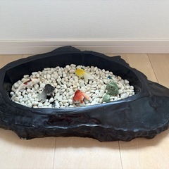 高級　那智黒水盤　花器　生花　アンティーク　迎春　硯の画像