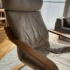 英国購入レア生地　IKEA POENG ポエング クッションロッキングチェアの画像