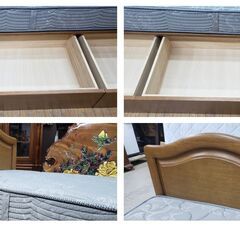 a４　美品　マットレスはシモンズ　引き出し付き　シングルべッドの画像