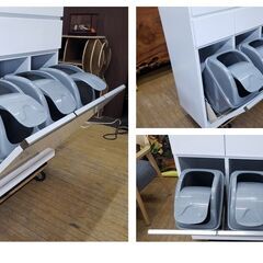 a1　美品　引き出し付き　３連ダストボックスの画像