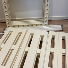 シンク下収納 ラック 伸縮 ホワイト 2つセットの画像