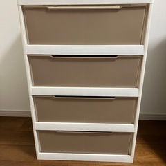 チェスト　天馬　TENMA　プロフィックス  ルームケース チェスト 4段 L-6004 カプチーノ 幅60cm Profix 収納ケース タンス 日本製 衣装ケース 収納ボックス 引き出し プラスチック ケース の画像