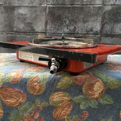 【昭和/平成レトロ】89.01-000190 リンナイ 一口 ガスコンロ 大阪ガス 都市ガス テーブル 赤/黒 調理器具 現状お渡しの画像