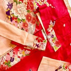 【無料】お宮参り 女児用 祝い着（産着・初着）赤の画像