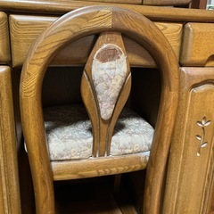 昭和レトロ ドレッサー　三面鏡　コンセント・スツール付きの画像