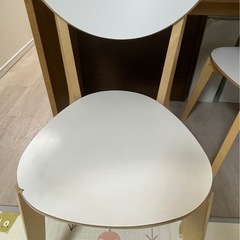 無印良品　木製コの字テーブル　IKEA イス2脚　　　の画像