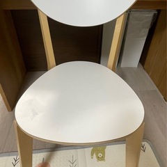 無印良品　木製コの字テーブル　IKEA イス2脚　　　の画像