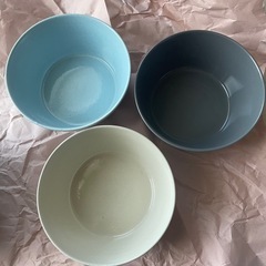 みのる陶器 美濃焼 PLANTAREE-ハリネズミ- 130パックボウル クリーム・水色・アメ 3色6個セット φ13.1×H5.9cmの画像