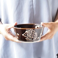 みのる陶器 美濃焼 PLANTAREE-ハリネズミ- 130パックボウル クリーム・水色・アメ 3色6個セット φ13.1×H5.9cmの画像