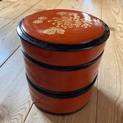 ⭕️ふた以外は未使用品の漆器★小３個セットの画像