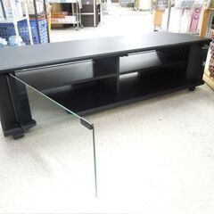 TIMEZ テレビ台 幅120cm ガラス扉 キャスター付き テレビラック TV-BS120L TVボード ブラック ハヤミ工産 ☆ 札幌市 北区 屯田 の画像