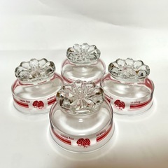 【新品未使用】いちご柄・青リボン水玉・透明ガラスの画像