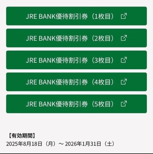 JR東日本　4割引　割引券　2枚セット　26年1/31まで