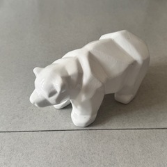 ホワイトセラミック　シロクマの置物　フランス　ブロカントの画像