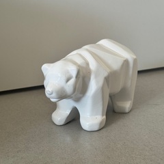 ホワイトセラミック　シロクマの置物　フランス　ブロカントの画像