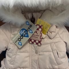 ⭐︎新品タグ付き⭐︎スノーウェア80㎝ベビーピンク×ブラウンの画像